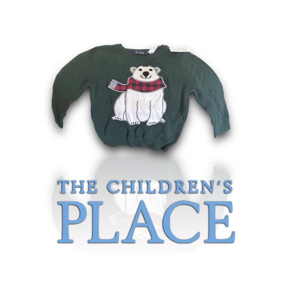 The Children's Place boy  polar bear Christmas long sleeve sweater - Picture 1 of 2